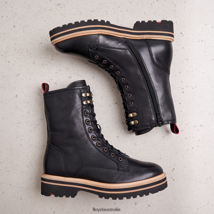 LLOYD Women Extralight SOLE LEATHER ANKLE BOOTS black Shoes H6PTLF957