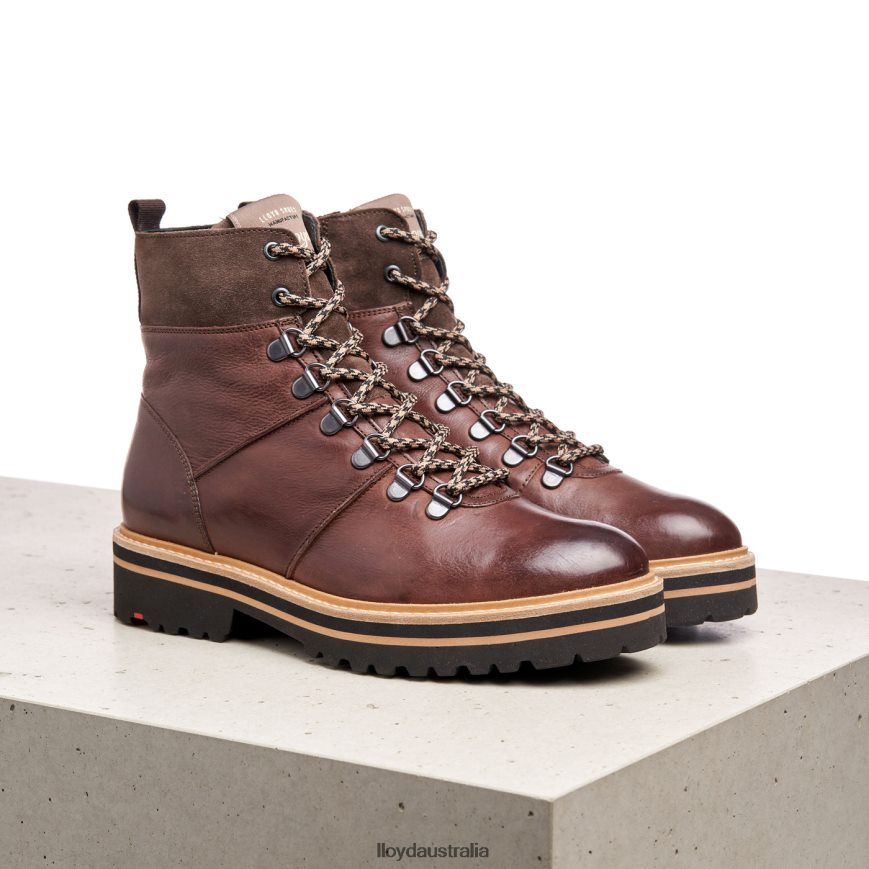LLOYD Women Extralight SOLE LEATHER ANKLE BOOTS brown Shoes H6PTLF1003