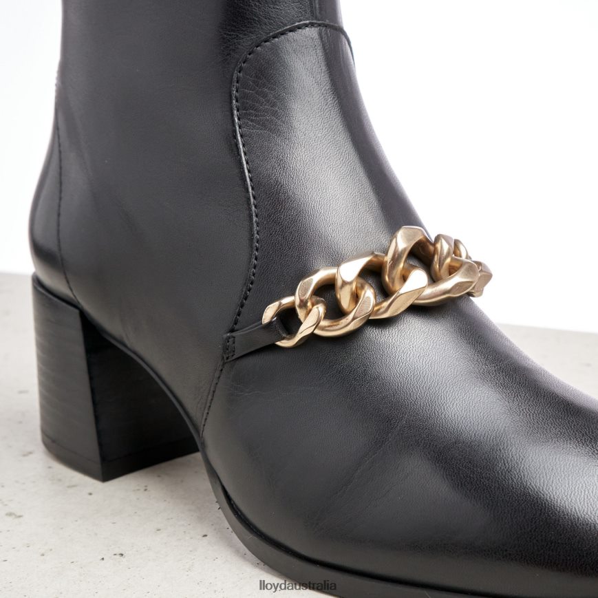 LLOYD Women LEATHER ANKLE BOOTS black Shoes H6PTLF878