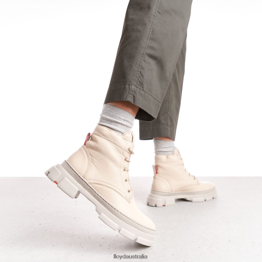 LLOYD Women SMOOTH LEATHER ANKLE BOOTS beige Shoes H6PTLF937