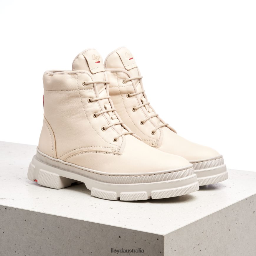 LLOYD Women SMOOTH LEATHER ANKLE BOOTS beige Shoes H6PTLF937