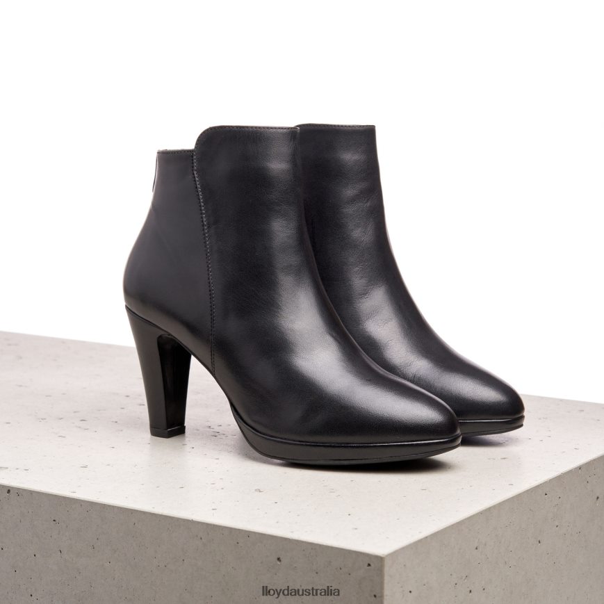 LLOYD Women SMOOTH LEATHER ANKLE BOOTS black Shoes H6PTLF920