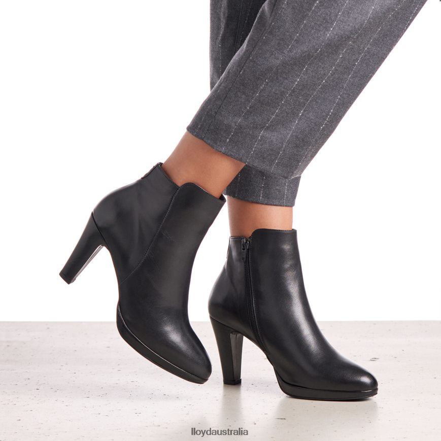 LLOYD Women SMOOTH LEATHER ANKLE BOOTS black Shoes H6PTLF920