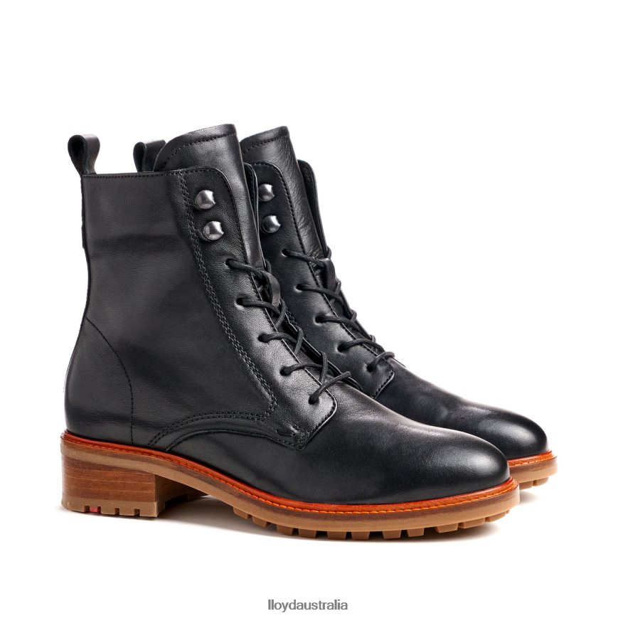 LLOYD Women SMOOTH LEATHER ANKLE BOOTS black Shoes H6PTLF940