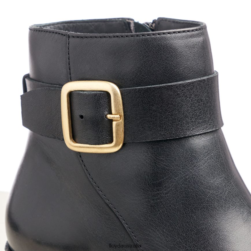 LLOYD Women SMOOTH LEATHER ANKLE BOOTS black Shoes H6PTLF978
