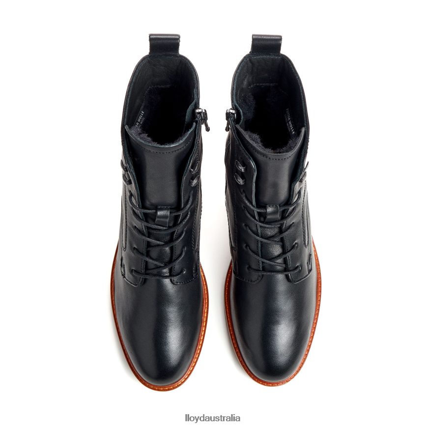 LLOYD Women SMOOTH LEATHER ANKLE BOOTS black Shoes H6PTLF979