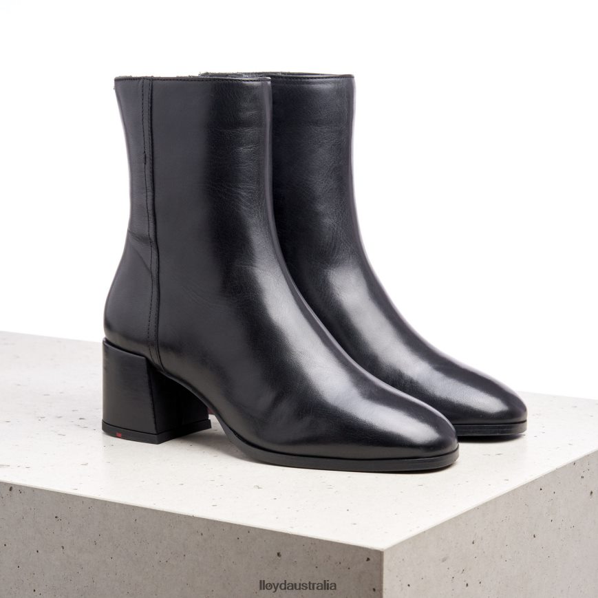 LLOYD Women SMOOTH LEATHER ANKLE BOOTS black Shoes H6PTLF984