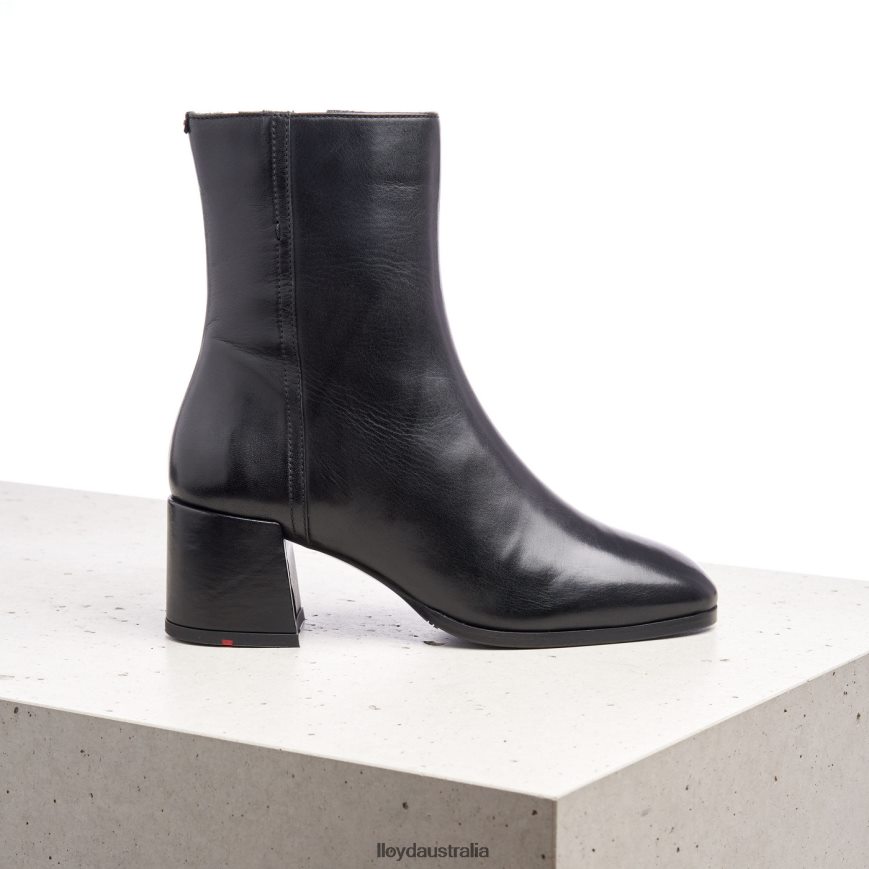 LLOYD Women SMOOTH LEATHER ANKLE BOOTS black Shoes H6PTLF984