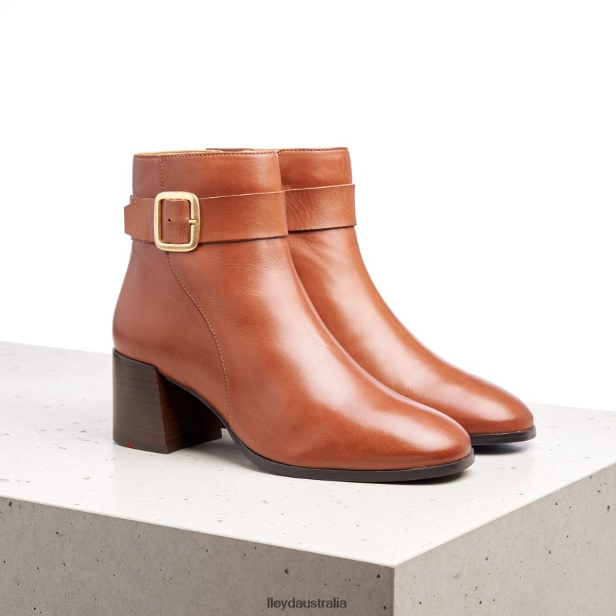 LLOYD Women SMOOTH LEATHER ANKLE BOOTS brown Shoes H6PTLF968