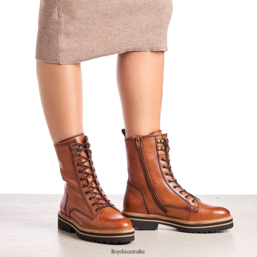 LLOYD Women SMOOTH LEATHER ANKLE BOOTS brown Shoes H6PTLF970