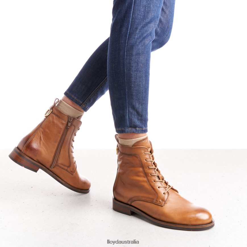 LLOYD Women SMOOTH LEATHER ANKLE BOOTS brown Shoes H6PTLF982