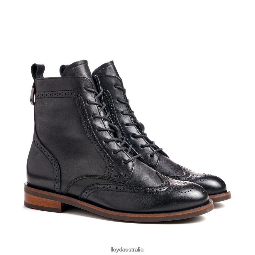LLOYD Women fashion leather ANKLE BOOT black Shoes H6PTLF908