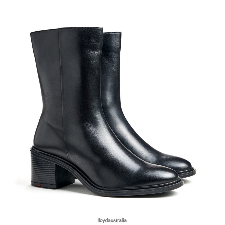 LLOYD Women fashion smooth leather ANKLE BOOT black Shoes H6PTLF885