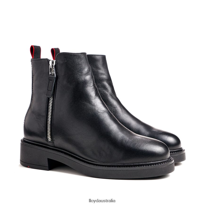 LLOYD Women fashion smooth leather ANKLE BOOT black Shoes H6PTLF918