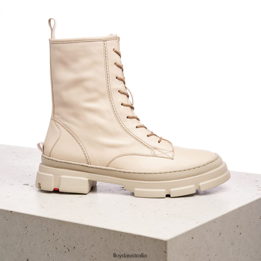 LLOYD Women lace-up ANKLE BOOTS beige Shoes H6PTLF936