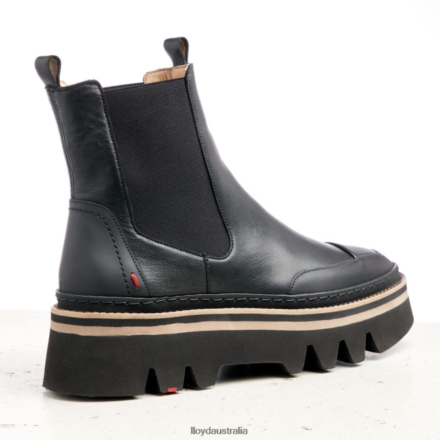 LLOYD Women light sole slip-on ANKLE BOOTS black Shoes H6PTLF942
