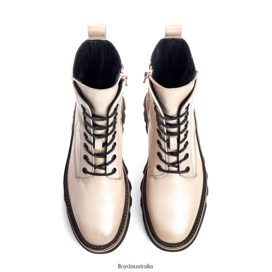 LLOYD Women light sole smooth leather ANKLE BOOT beige Shoes H6PTLF916