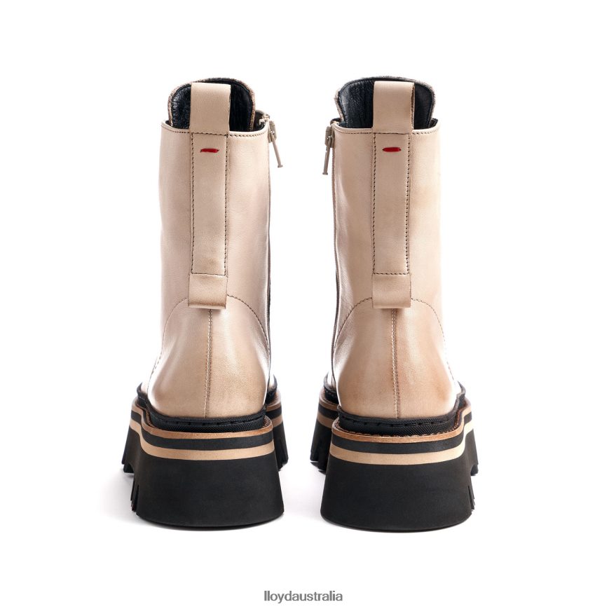 LLOYD Women light sole smooth leather ANKLE BOOT beige Shoes H6PTLF916