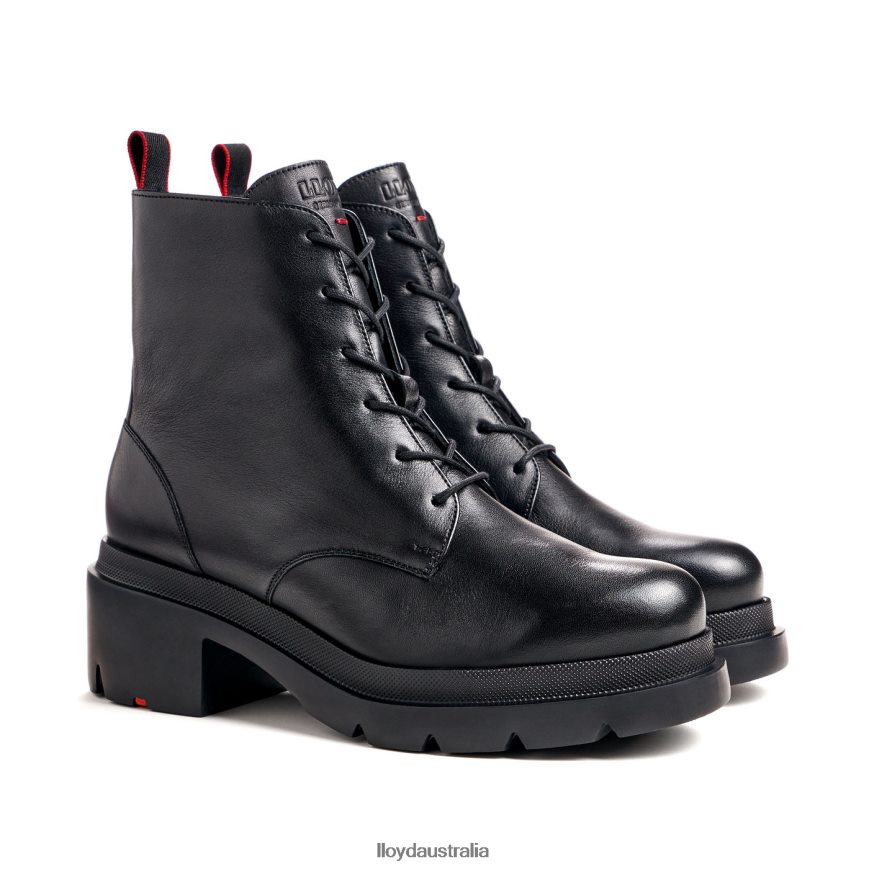 LLOYD Women light sole smooth leather ANKLE BOOT black Shoes H6PTLF906