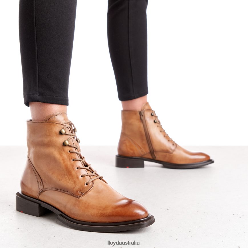 LLOYD Women sheep leather ANKLE BOOTS brown Shoes H6PTLF1002