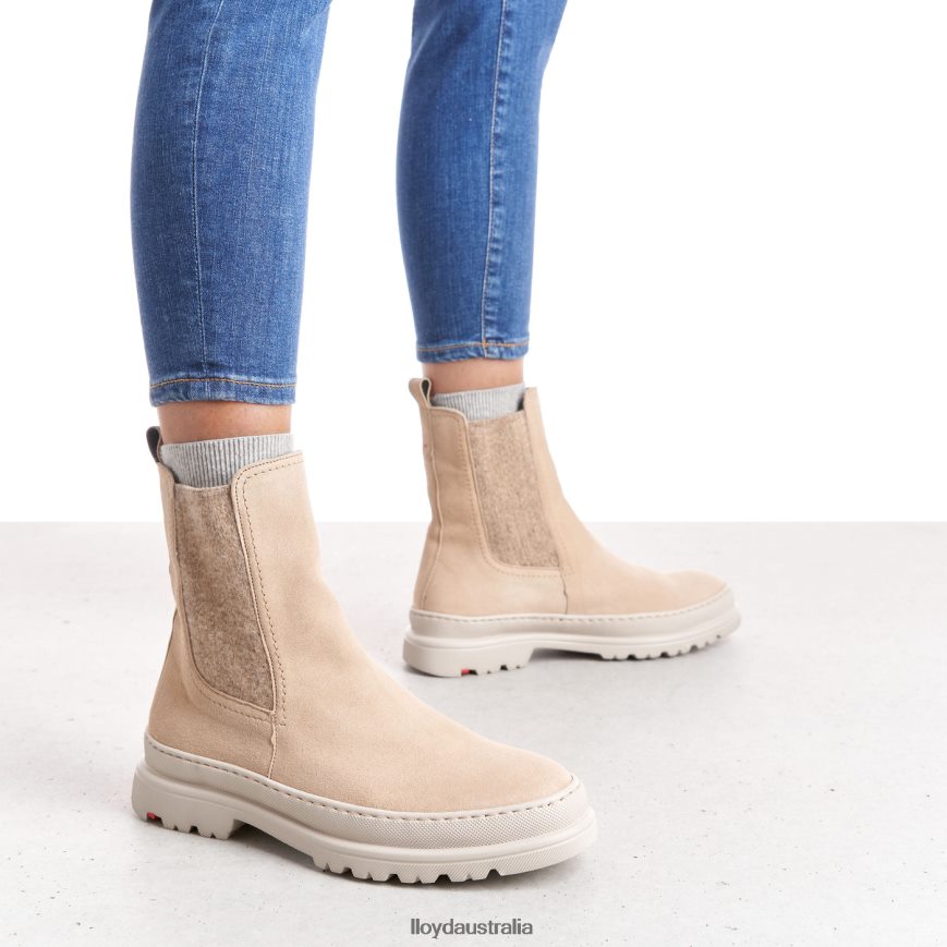 LLOYD Women slip-on ANKLE BOOTS beige Shoes H6PTLF924