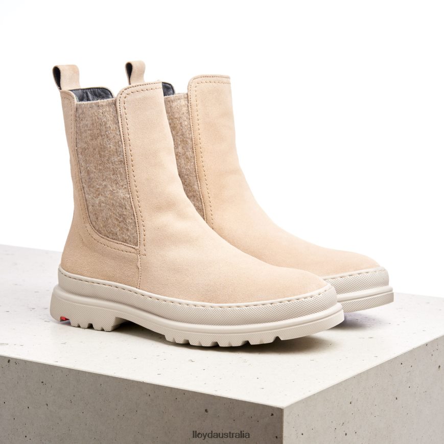 LLOYD Women slip-on ANKLE BOOTS beige Shoes H6PTLF924
