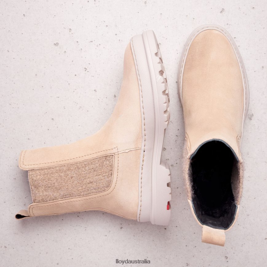 LLOYD Women slip-on ANKLE BOOTS beige Shoes H6PTLF924