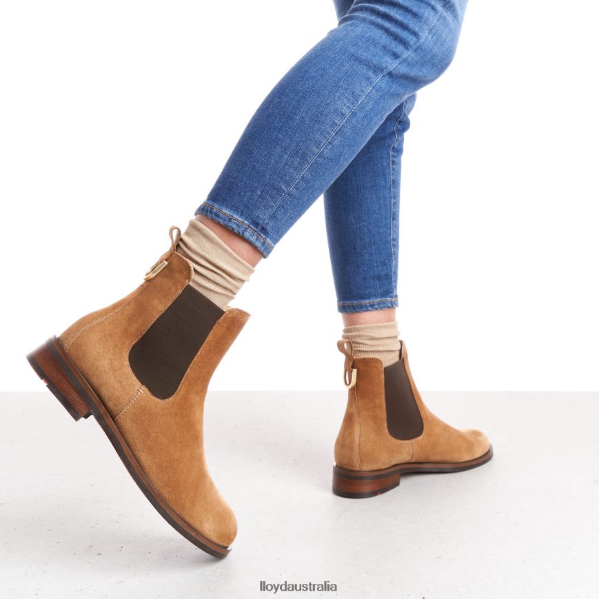 LLOYD Women slip-on ANKLE BOOTS brown Shoes H6PTLF967