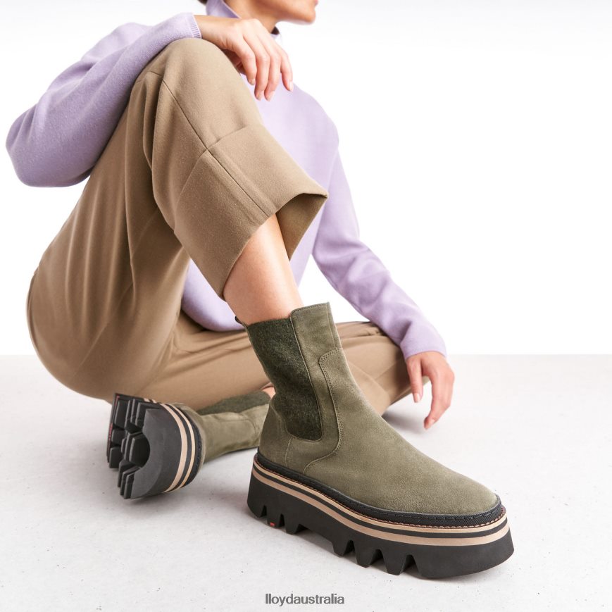 LLOYD Women slip-on ANKLE BOOTS green Shoes H6PTLF945