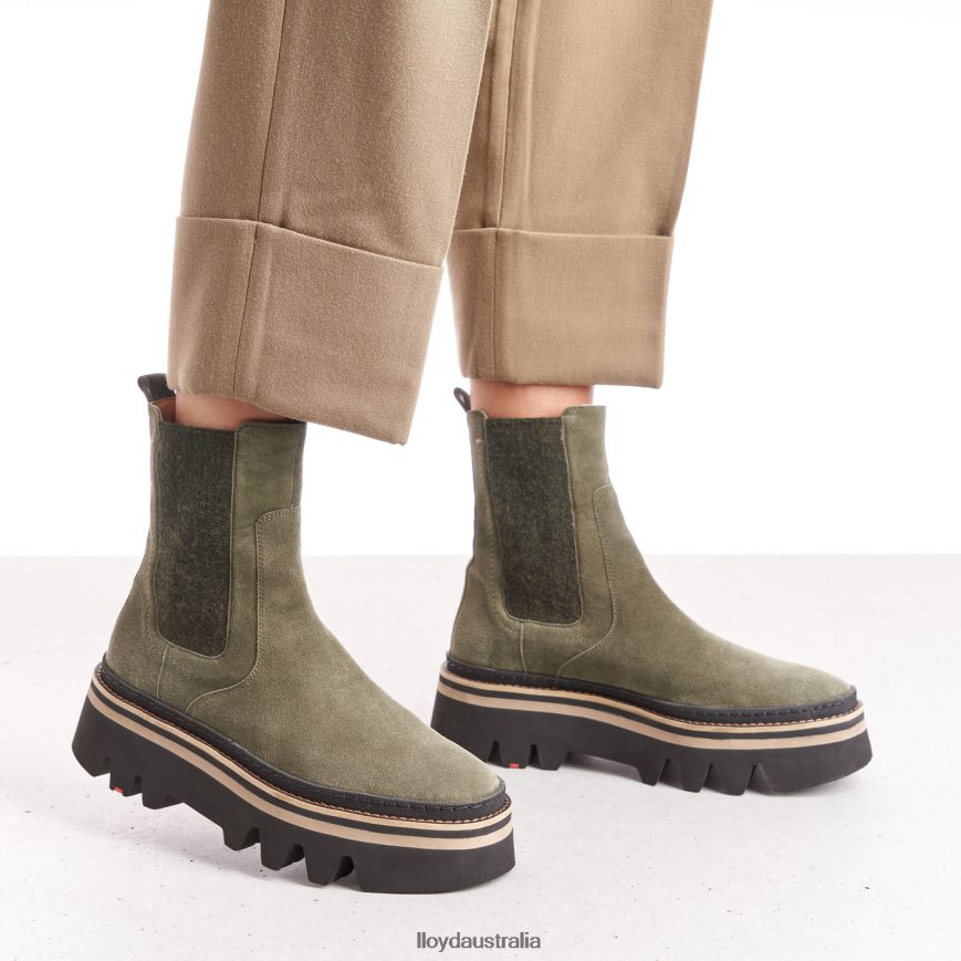 LLOYD Women slip-on ANKLE BOOTS green Shoes H6PTLF945