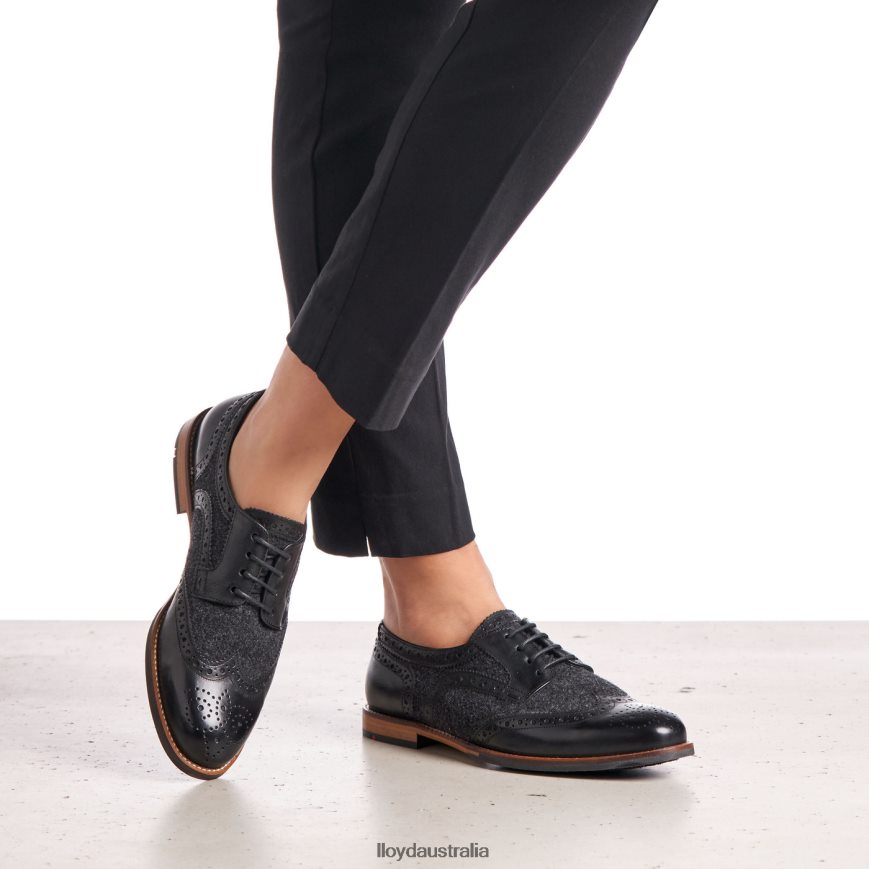 LLOYD Women LACE SMOOTH LEATHER HALF SHOES black Shoes H6PTLF1076
