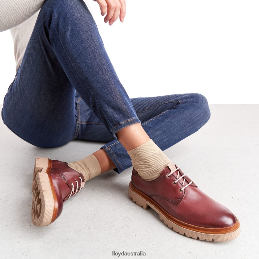 LLOYD Women LACE SMOOTH LEATHER HALF SHOES red Shoes H6PTLF1181