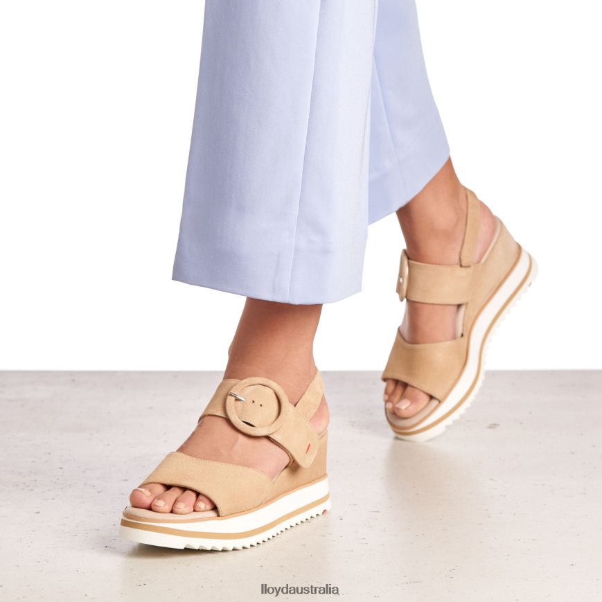 LLOYD Women SUEDE SANDALE beige Shoes H6PTLF1224