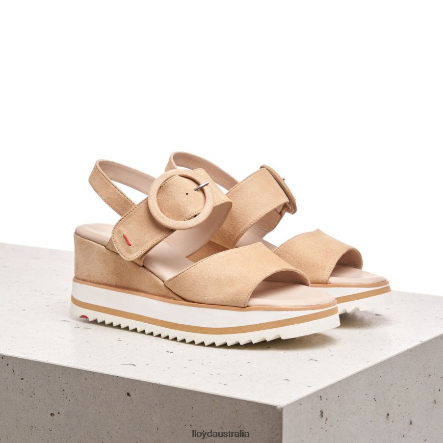 LLOYD Women SUEDE SANDALE beige Shoes H6PTLF1224