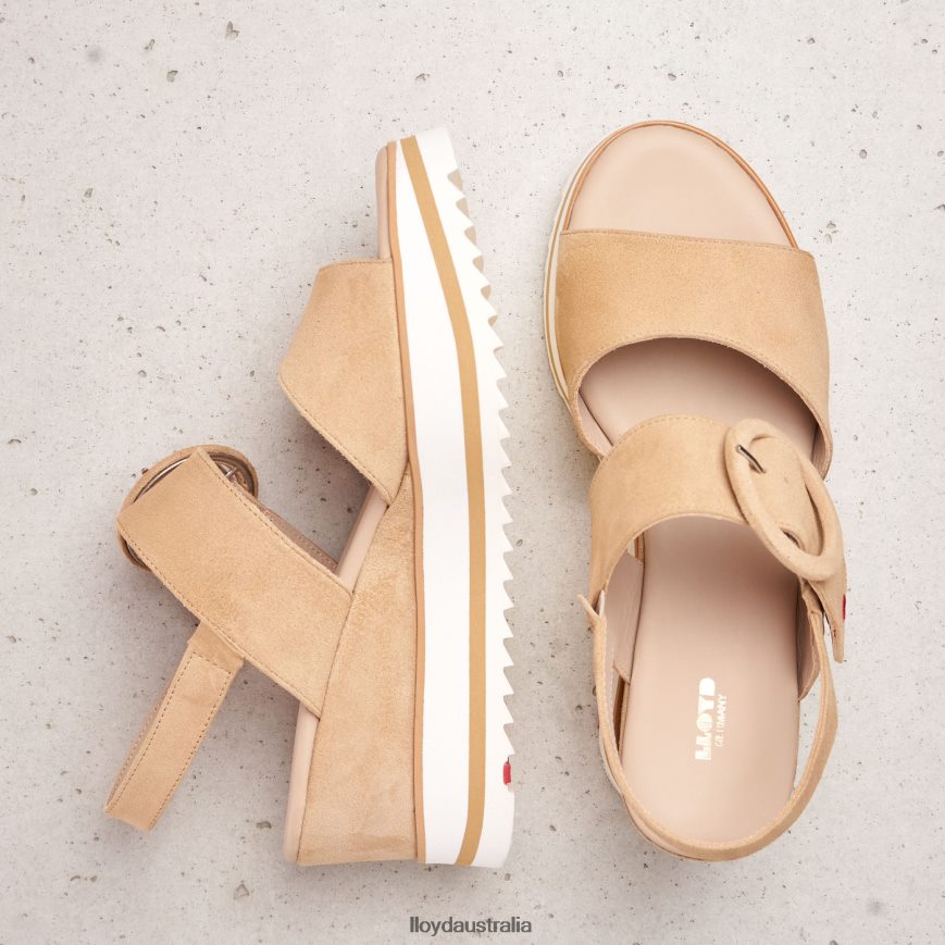 LLOYD Women SUEDE SANDALE beige Shoes H6PTLF1224