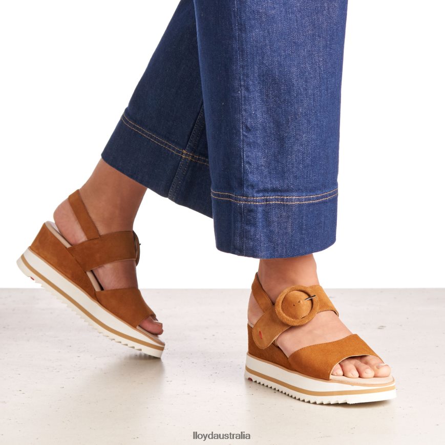 LLOYD Women SUEDE SANDALE brown Shoes H6PTLF1214