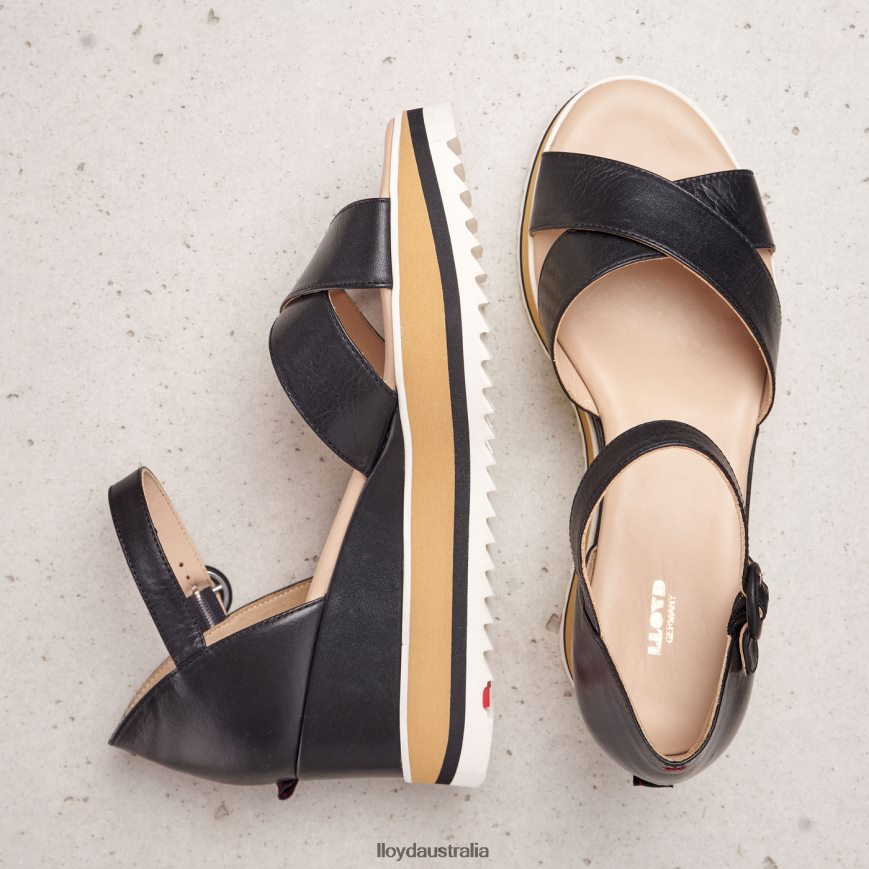 LLOYD Women WEDGE SANDALE black Shoes H6PTLF1208