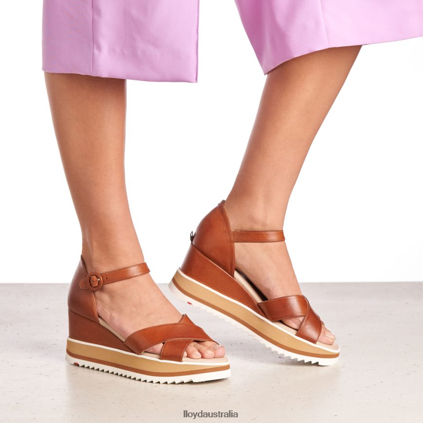 LLOYD Women WEDGE SANDALE brown Shoes H6PTLF1204