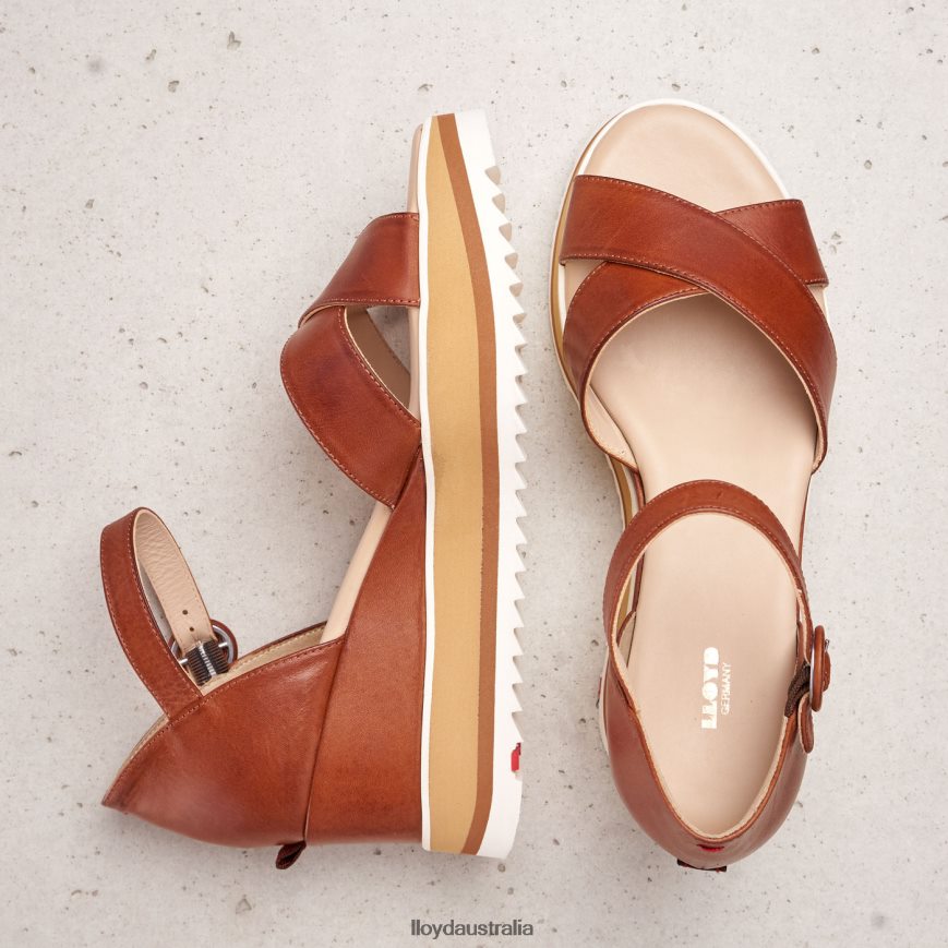 LLOYD Women WEDGE SANDALE brown Shoes H6PTLF1204