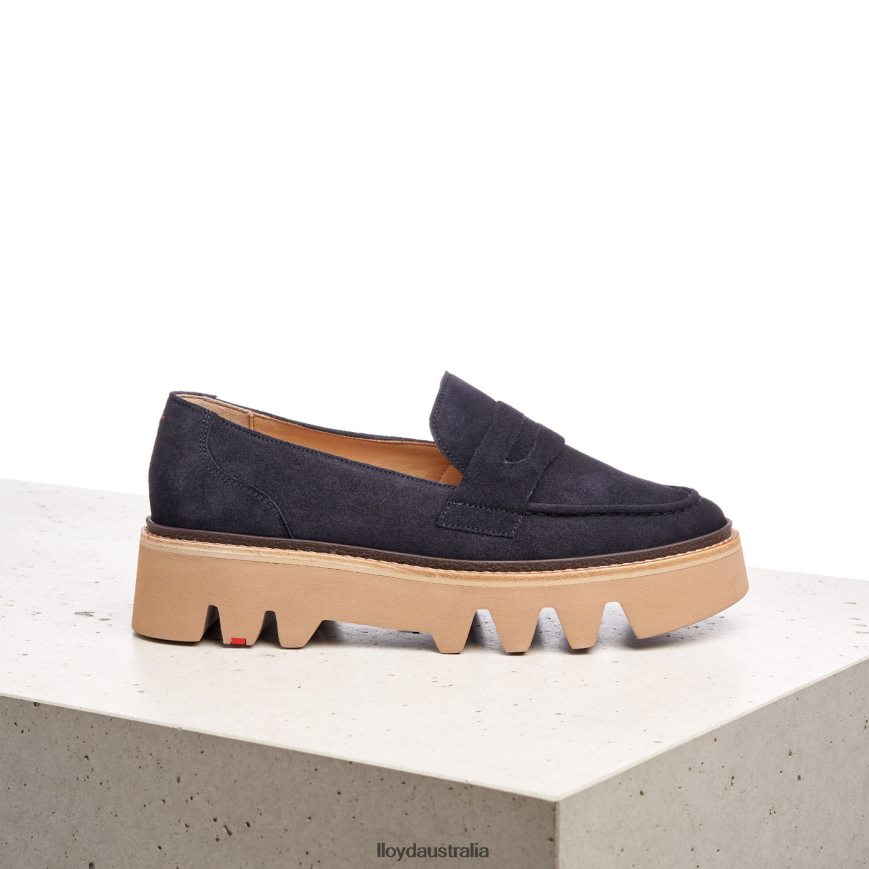 LLOYD Women LEATHER SLIP-ON SLIPPER blue Shoes H6PTLF1074