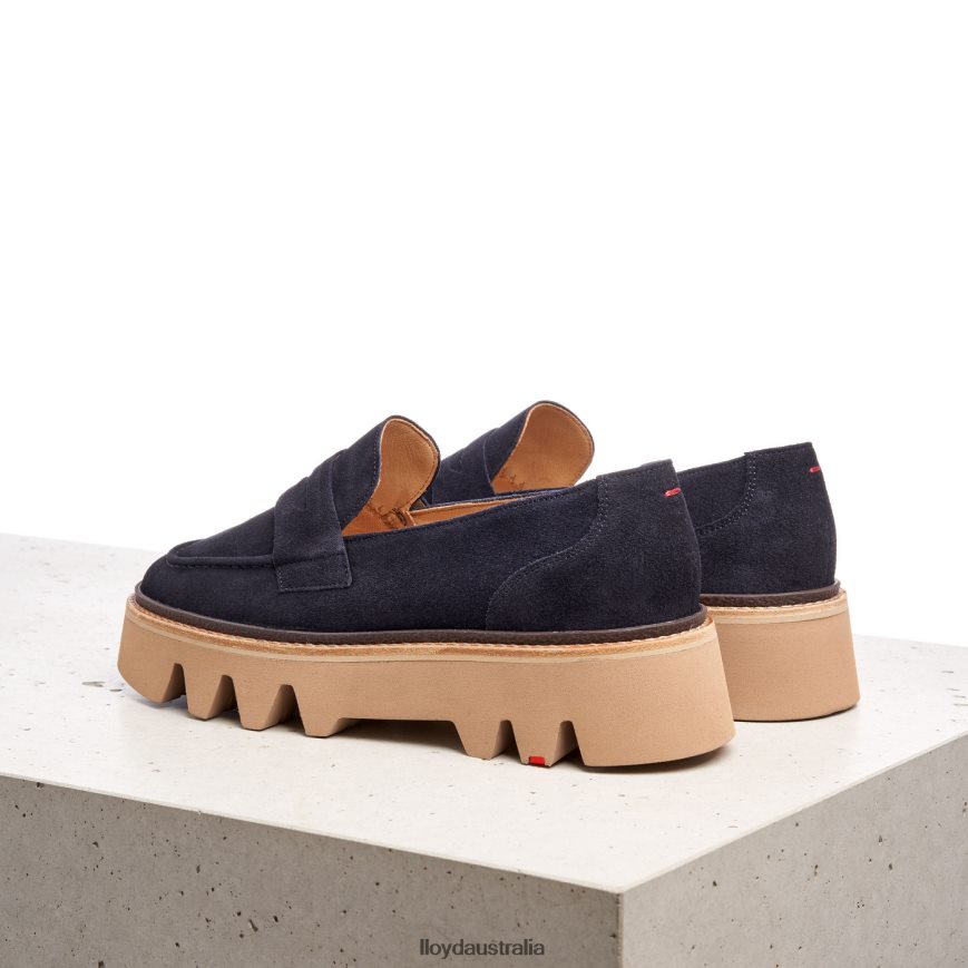 LLOYD Women LEATHER SLIP-ON SLIPPER blue Shoes H6PTLF1074
