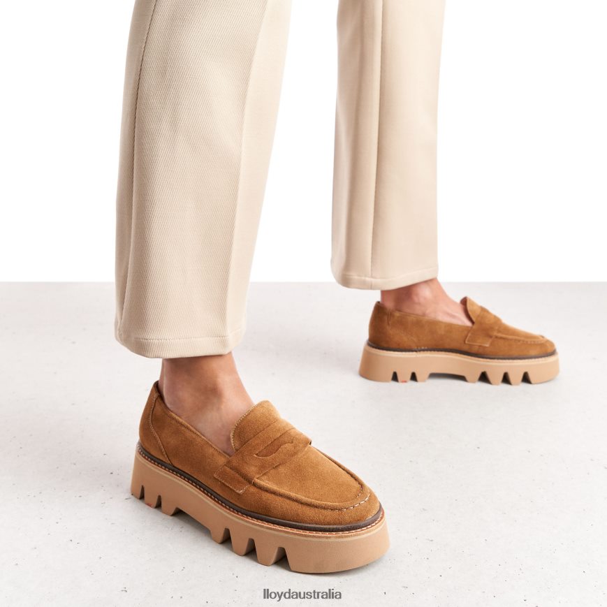 LLOYD Women LEATHER SLIP-ON SLIPPER brown Shoes H6PTLF1055