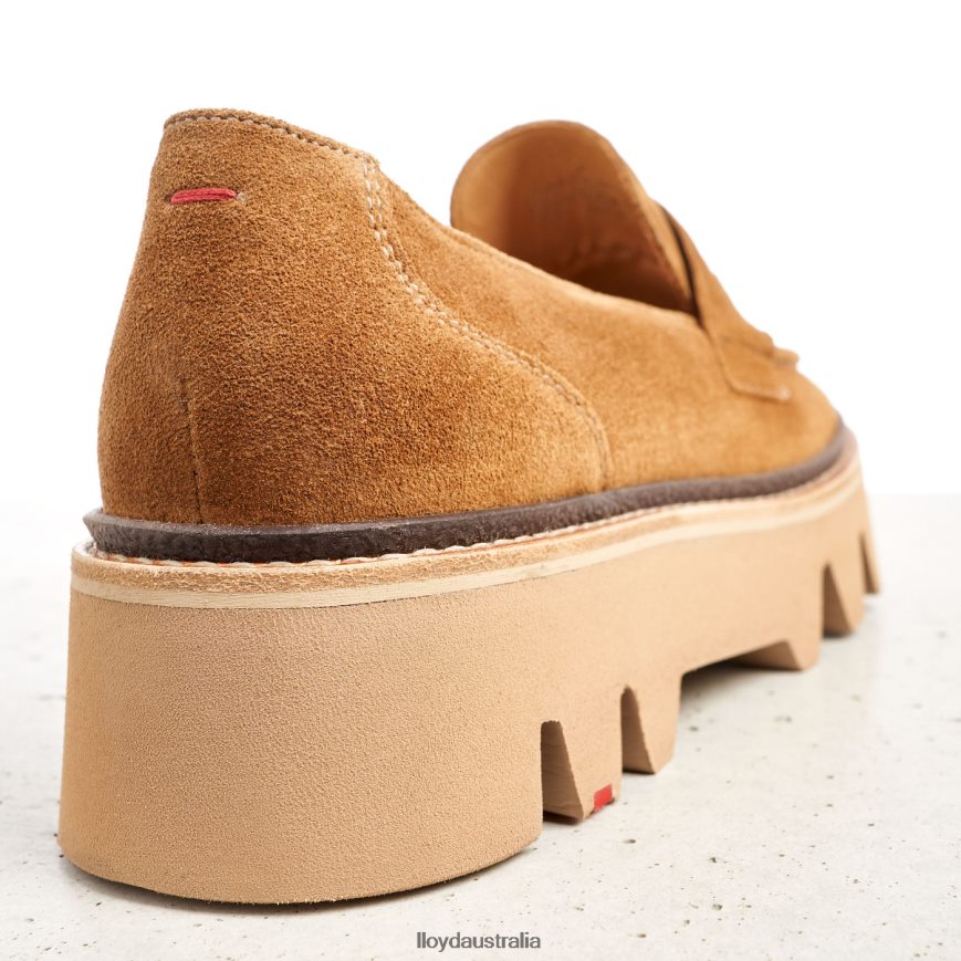 LLOYD Women LEATHER SLIP-ON SLIPPER brown Shoes H6PTLF1055