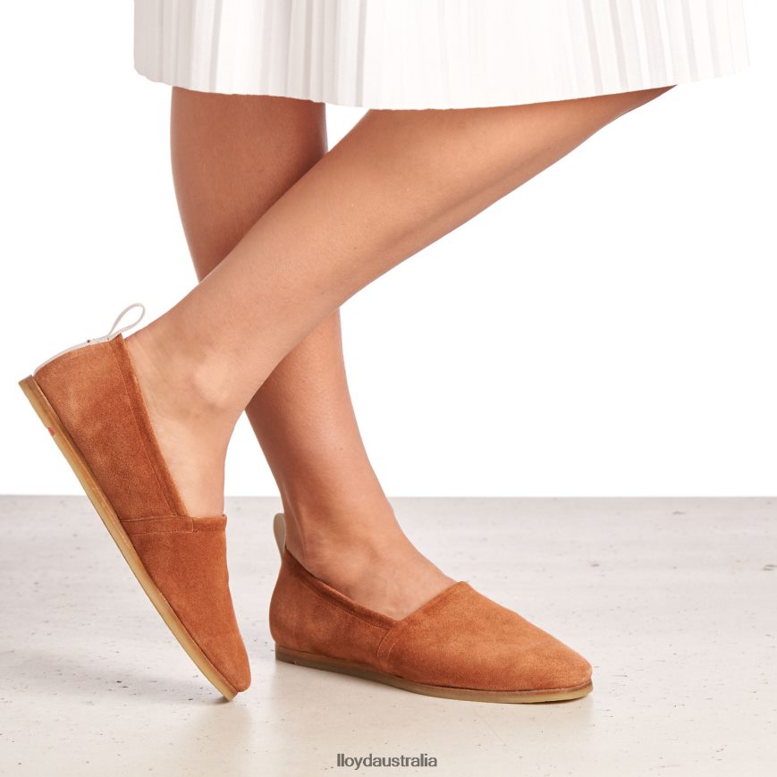 LLOYD Women LEATHER SLIP ON SLIPPER brown Shoes H6PTLF1123