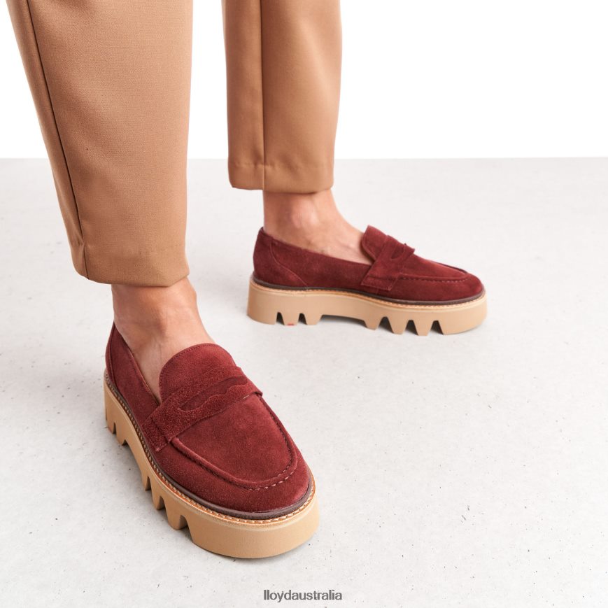 LLOYD Women LEATHER SLIP-ON SLIPPER red Shoes H6PTLF1073