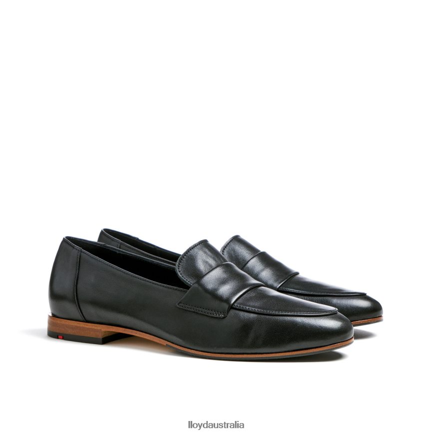 LLOYD Women ROUGH LEATHER SLIP-ON SLIPPER black Shoes H6PTLF1005