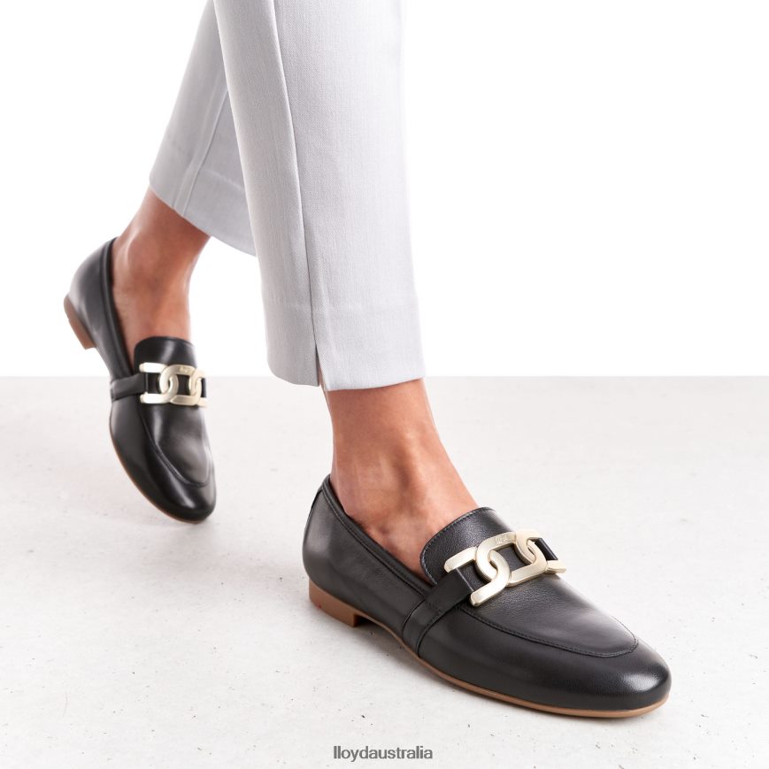 LLOYD Women SMOOTH LEATHER SLIPPER black Shoes H6PTLF1039