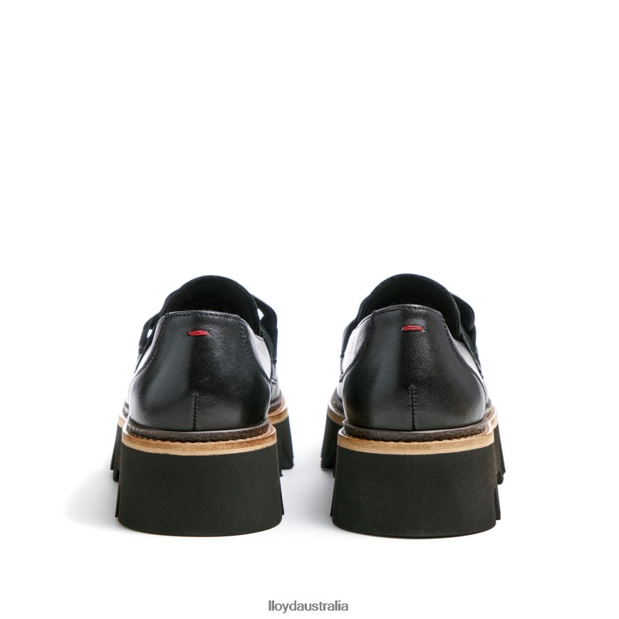 LLOYD Women SMOOTH LEATHER SLIP-ON SLIPPER black Shoes H6PTLF1018