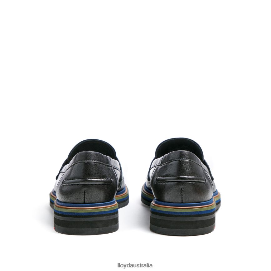 LLOYD Women SMOOTH LEATHER SLIP-ON SLIPPER black Shoes H6PTLF1046