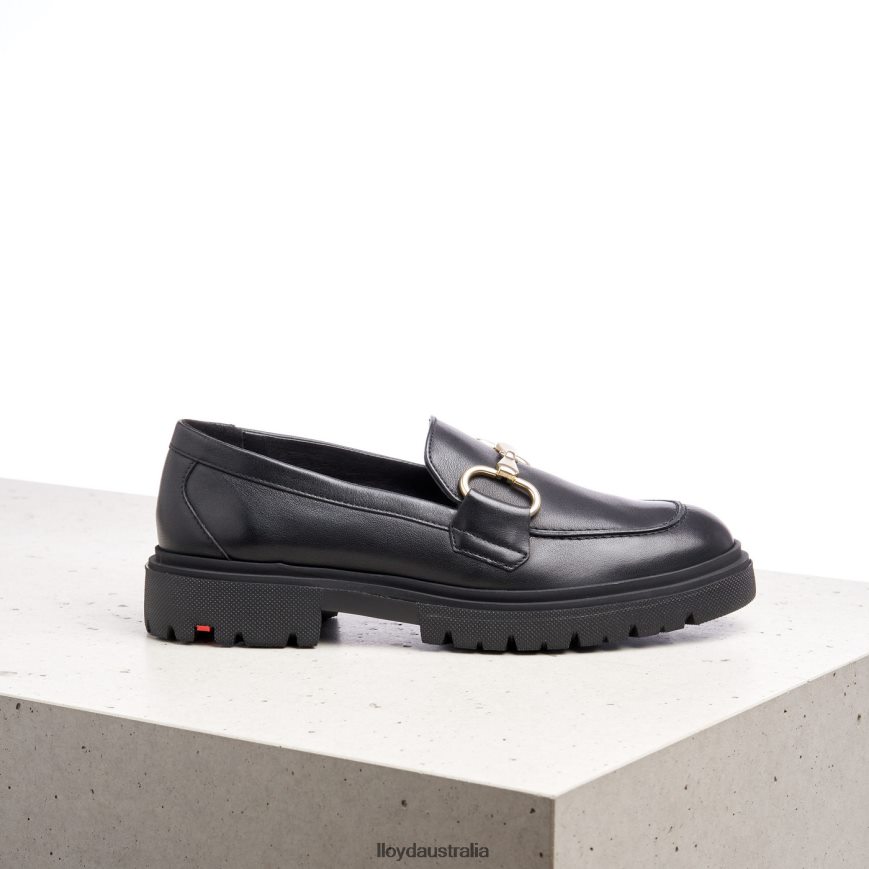 LLOYD Women SMOOTH LEATHER SLIP-ON SLIPPER black Shoes H6PTLF1357